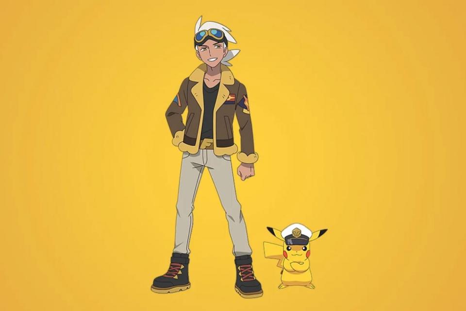 Captain Pikachu and Professor Friede, two characters from the new Pokemon series, stand side by side