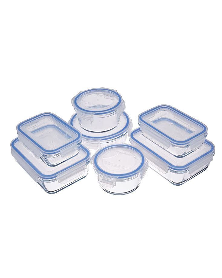 7) 14-Piece Glass Locking Lids Food Storage Container Set