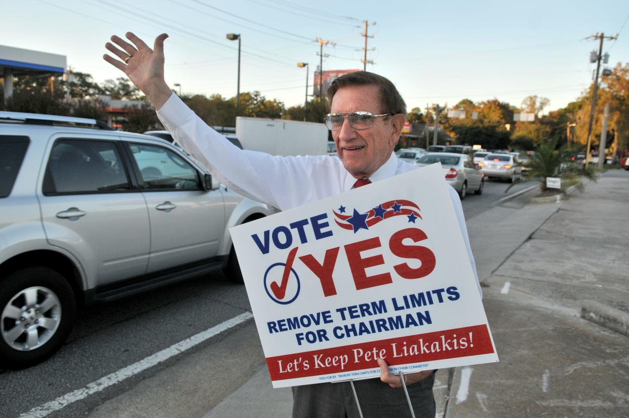 County Commission Chairman Pete Liakakis tries to drum up support for removal of term limits on November 7, 2011.