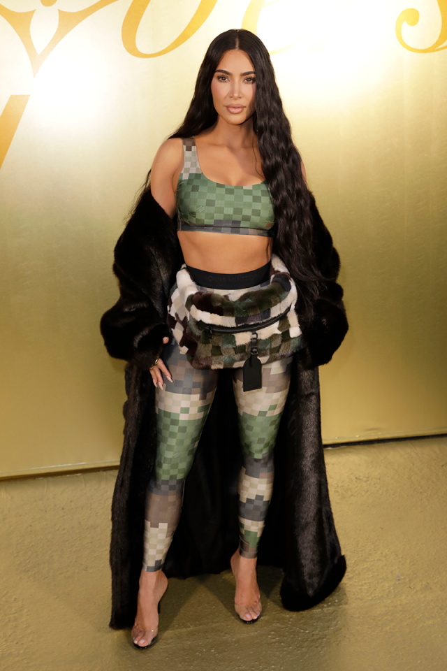 Kim Kardashian went full athleisure-chic for the Louis Vuitton PFW show