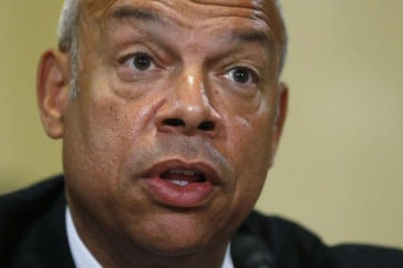 U.S. Homeland Security Secretary Jeh Johnson testifies before a House Homeland Security Committee hearing on Capitol Hill in Washington, U.S. July 14, 2016.  REUTERS/Jonathan Ernst