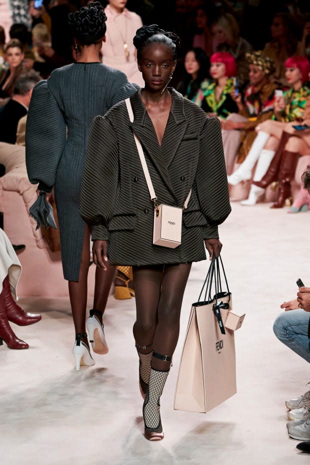 <p>A look from Fendi's Fall 2020 collection. Photo: Imaxtree</p>