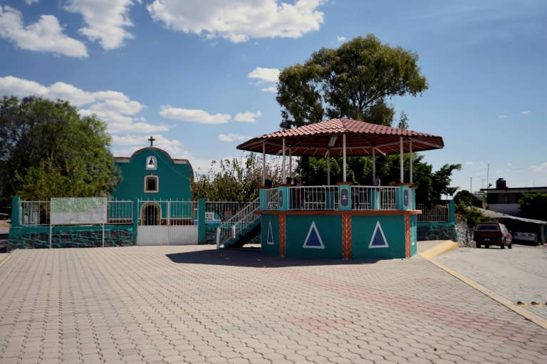 View of a square in the Piedras Negras community in Guanajuato state, Mexico on March 21, 2017
