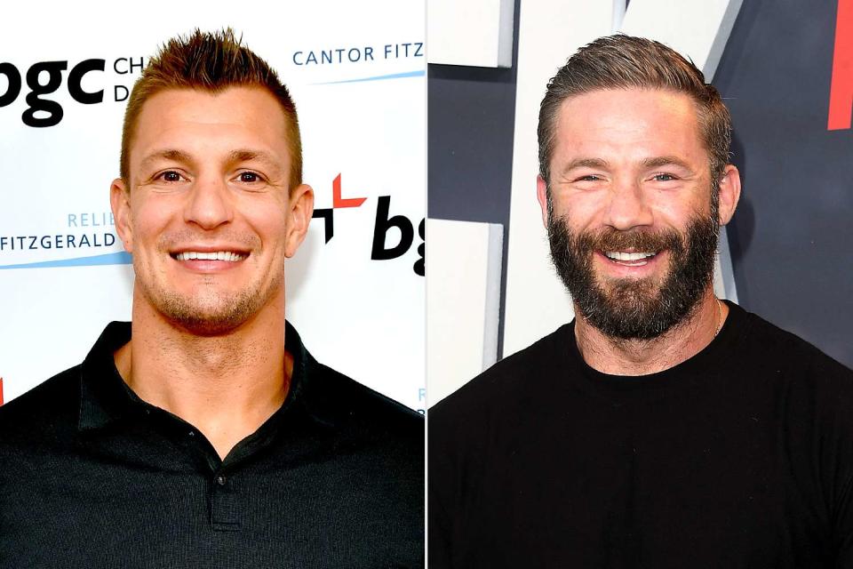 <p>Noam Galai/Getty; Steve Granitz/FilmMagic</p> Rob Gronkowski and Julian Edelman