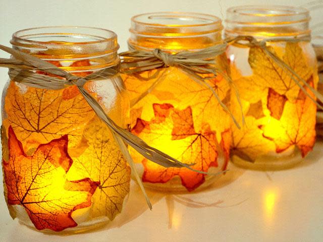 mason jar leaves