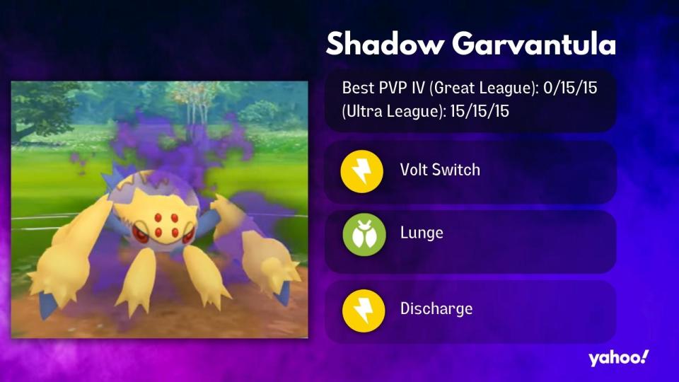 Shadow Garvantula is a pretty strong addition to your Great League, although it might take up too much resources for Ultra League. (Photo: Niantic)