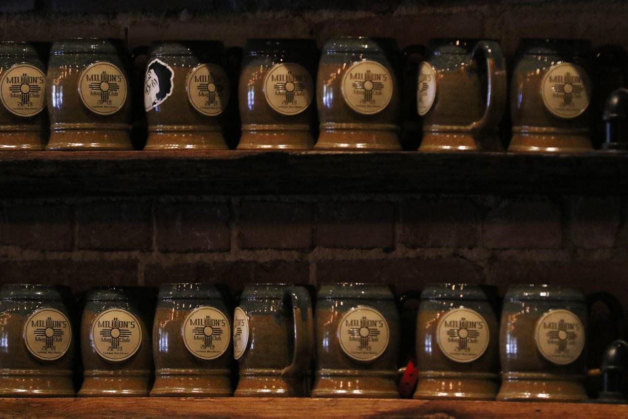 A collection of beer glasses sit at the ready, Jan. 13, 2020 at Milton's Brewing.