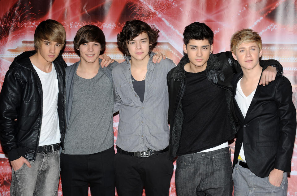 One Direction (L-R) Liam Payne, Louis Tomlinson, Harry Styles, Zayn Malik and Niall Horan during the X Factor Press Conference ahead of the live final on the 11th and 12th of December 2010, London