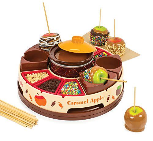 9) Nostalgia Lazy Susan Chocolate & Caramel Apple Fondue Pot