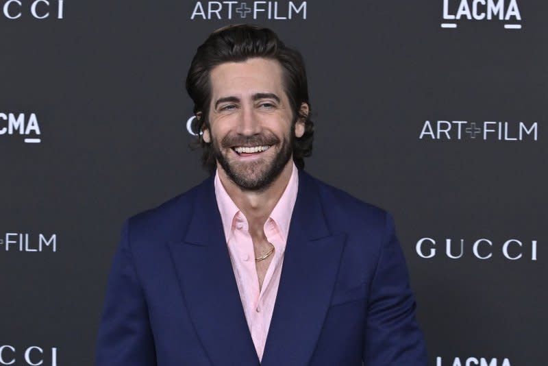Jake Gyllenhaal attends LACMA's Art+Film 10th Annual gala at the Los Angeles County Museum of Art in Los Angeles on Saturday, November 6, 2021. Photo by Jim Ruymen/UPI
