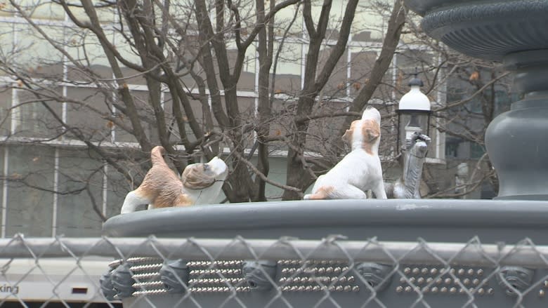 Friends of Berczy Park 'disappointed' with damage to new dog sculptures