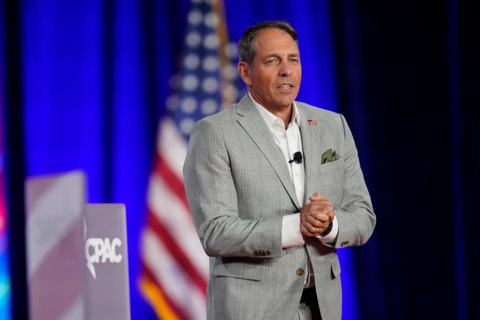 FILE - Tea Party Patriots co-founder Mark Meckler speaks at the Conservative Political Action Conference (CPAC) in Dallas, Thursday, Aug. 4, 2022. (AP Photo/LM Otero, File)