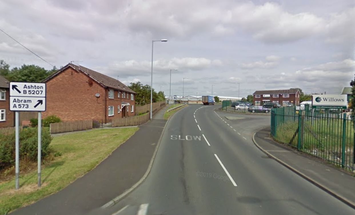 The crash took place on Ashton Road in Golborne on Friday afternoon. (Google)