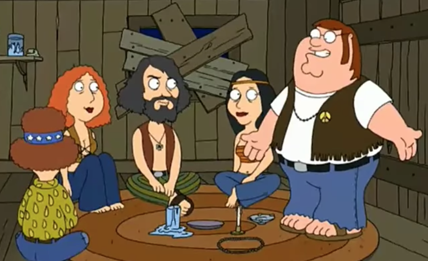 A scene from Family Guy referencing Charles Manson: Fox