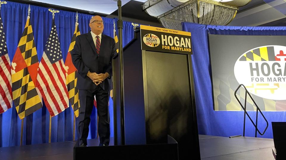 It's on to the general election for former two-term Republican Gov. Larry Hogan of Maryland, after he won the GOP Senate primary. Hogan celebrated with supporters at a primary night gathering in Annapolis, Maryland on May 14, 2024