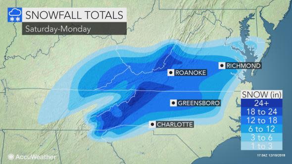 Static Storm Total Snowfall