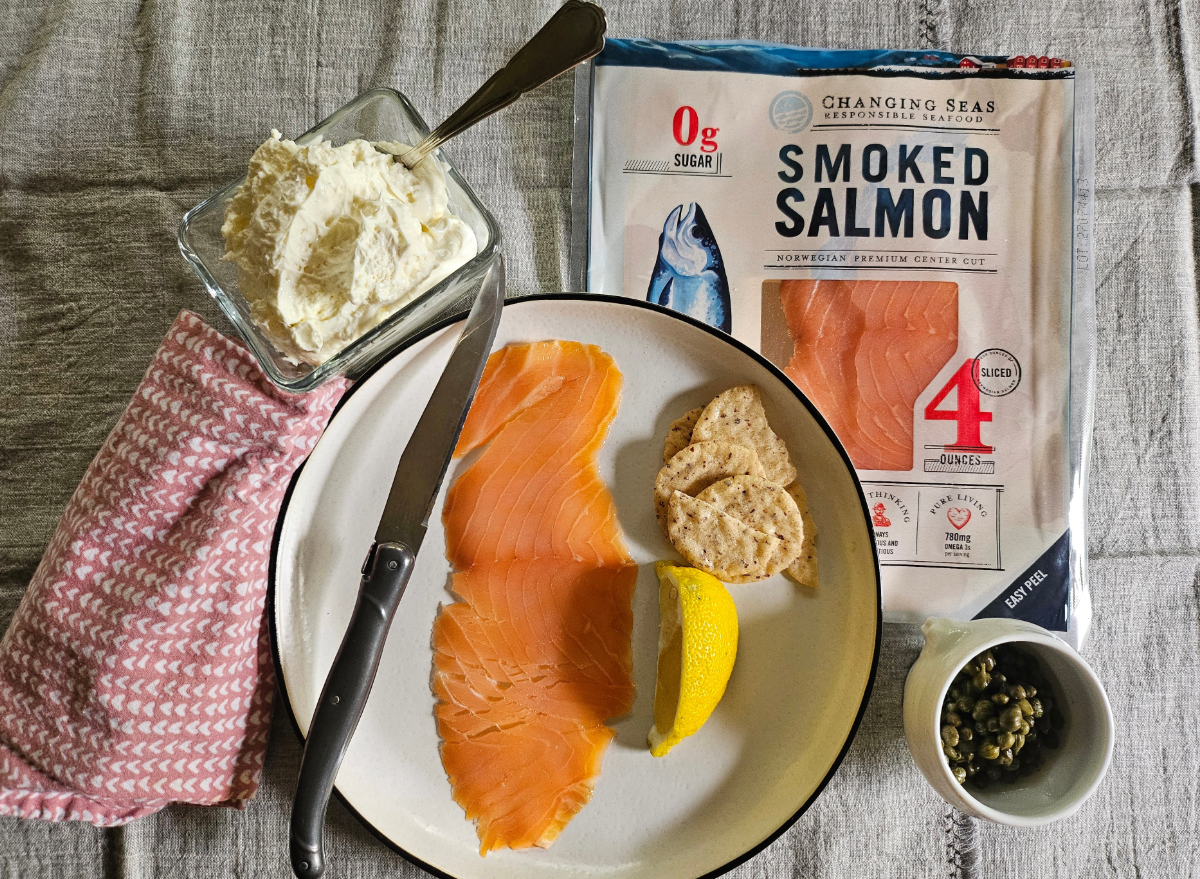 changing seas salmon on a plate with fixings 