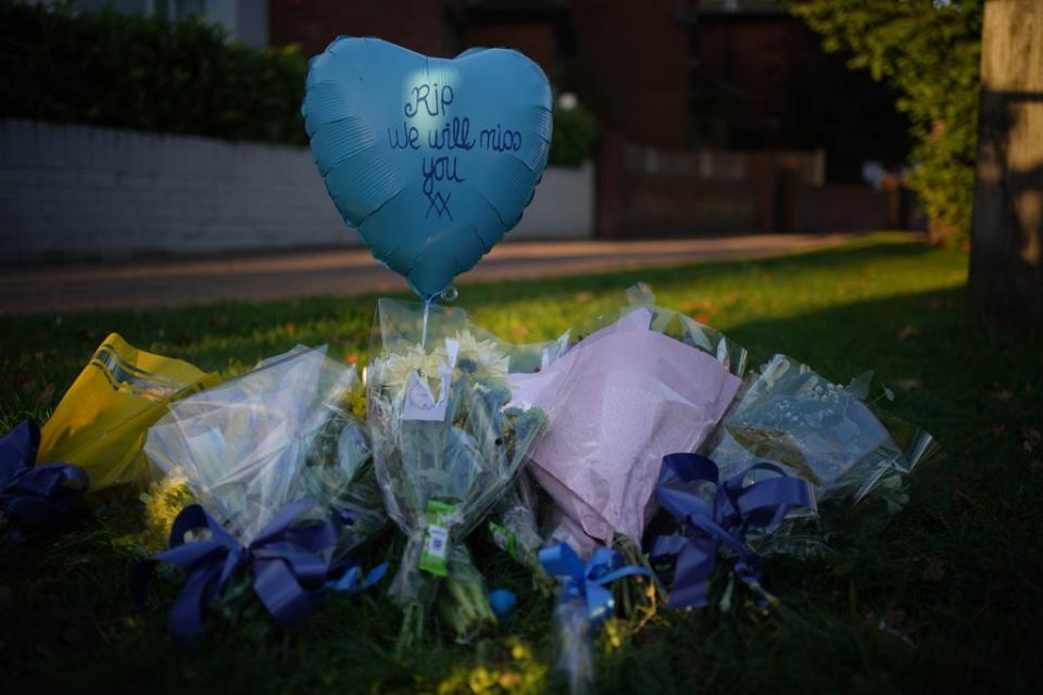 Flowers at the scene near the Belfairs Methodist Church (Yui Mok/PA) (PA Wire)