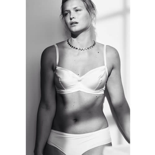 Icelandic-born model Inga Eiriksdottir was one of five plus-size models to appear in a ground-breaking lingerie shoot for Vogue featuring lingerie of all sizes.