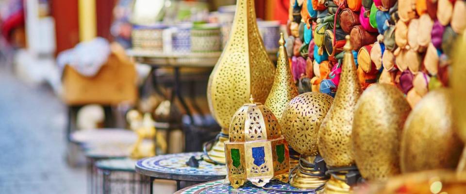 Traditional lamps on Moroccan market