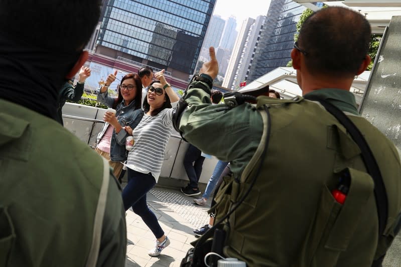 Pro-government rally supporting the police and government in Hong Kong