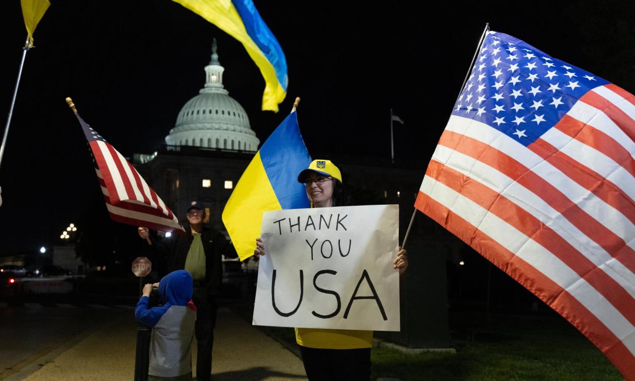 <span>The Senate passes the $95bn national security supplemental that includes aid to Israel, Ukraine and Taiwan</span><span>Photograph: Michael Reynolds/EPA</span>