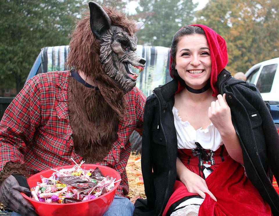 The Big Bad Wolf joins with Little Red Riding Hood at the third annual Greenbrier Halloween Bash in 2021.