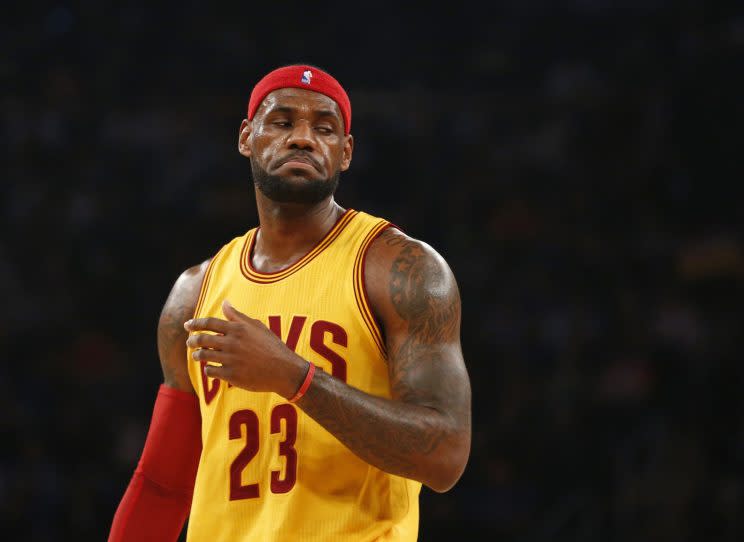 LeBron James was reportedly 'devastated' after learning of Kyrie Irving's trade request. (AP)