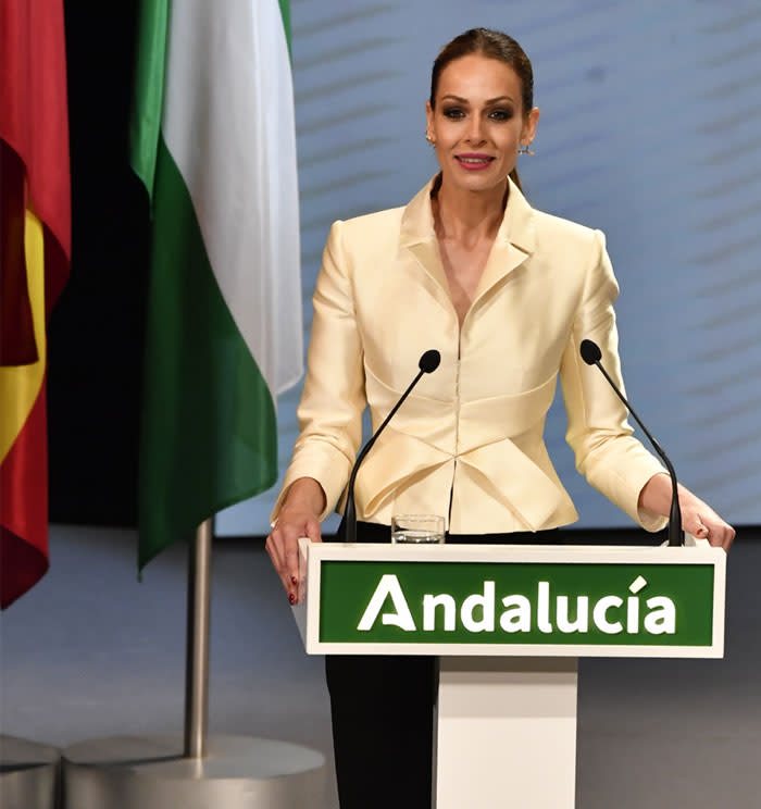 Eva González, en el acto institucional de las Medallas de Andalucía