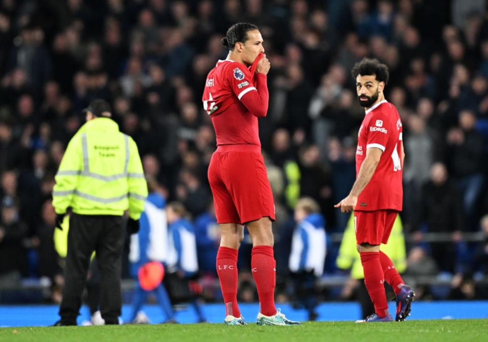 Virgil van Dijk questioned Liverpool’s lack of desire after the 2-0 defeat at Goodison (Getty Images)