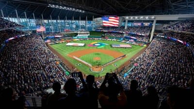 Marlins Park Miami Baseball Stadium Stock Photo - Download Image