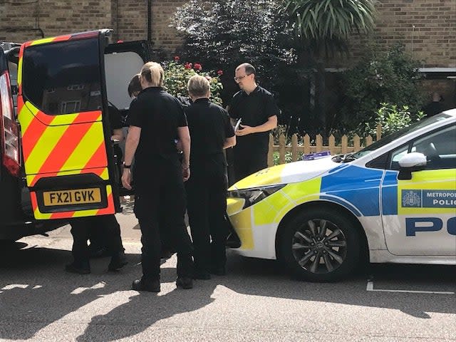 Police at the scene on Thursday morning (John Dunne)