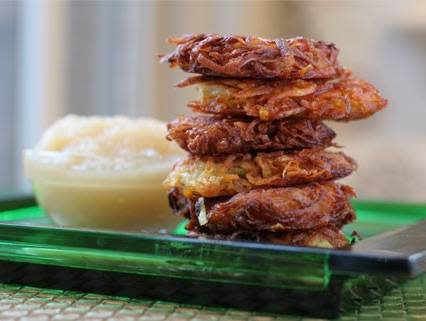 Sweet potato latkes by Daphna Rabinovitch. Courtesy of Kosher.com.