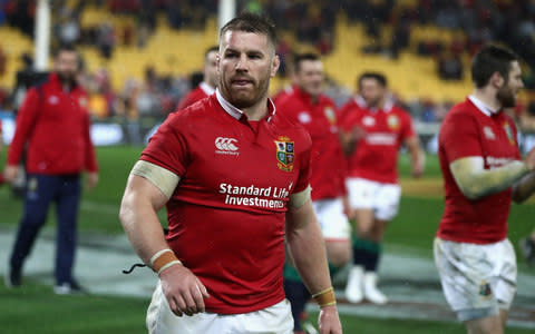 Sean O'Brien of the Lions walks off the pitch after their victory during the match between the New Zealand All Blacks and the British & Irish Lions - Credit: GETTY IMAGES