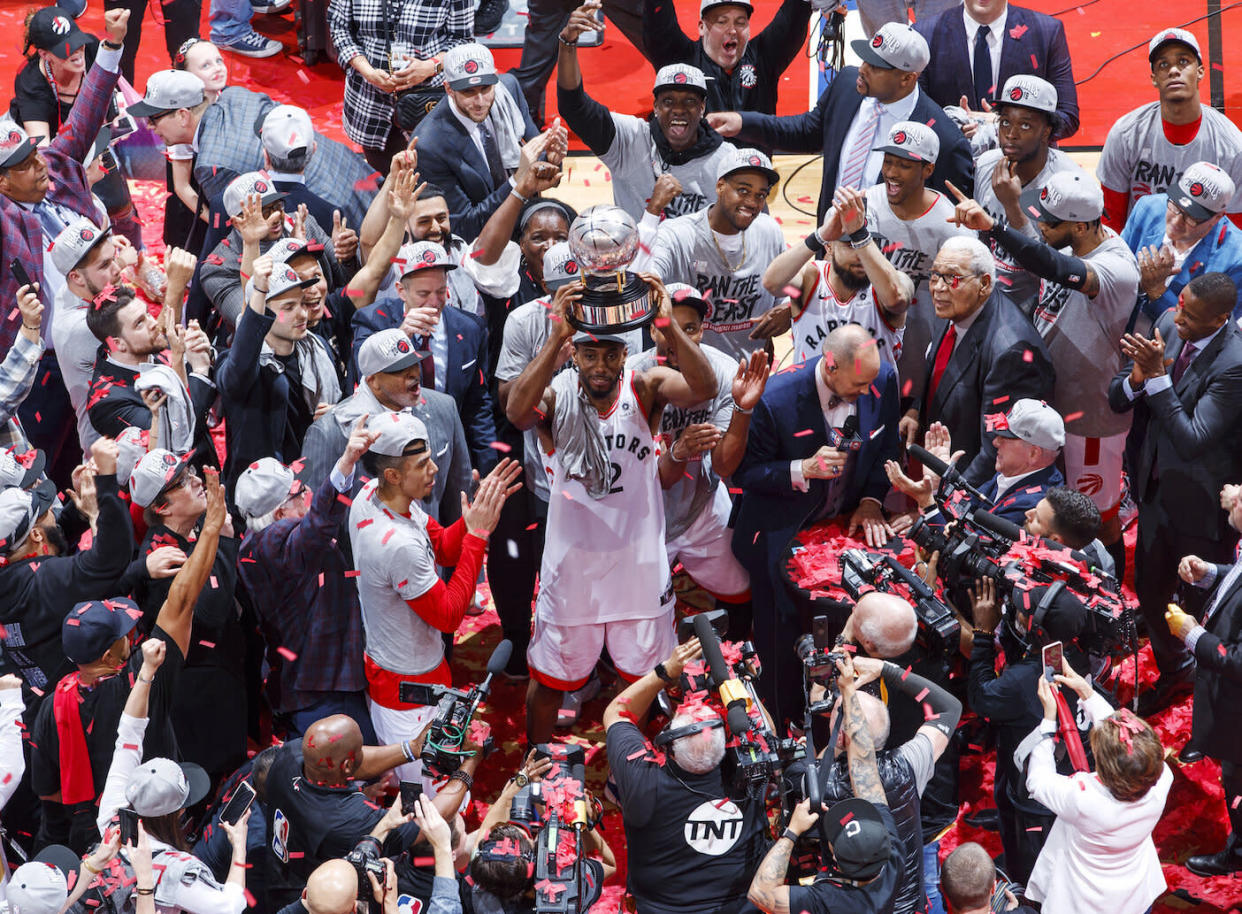 Kawhi Leonard may very well be the NBA's best player and has the endorsement of Toronto Raptors general manager Masai Ujiri. (Photo by Mark Blinch/NBAE via Getty Images)