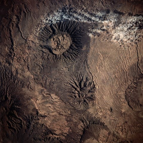 The Tibesti Mountains from space - Credit: GETTY