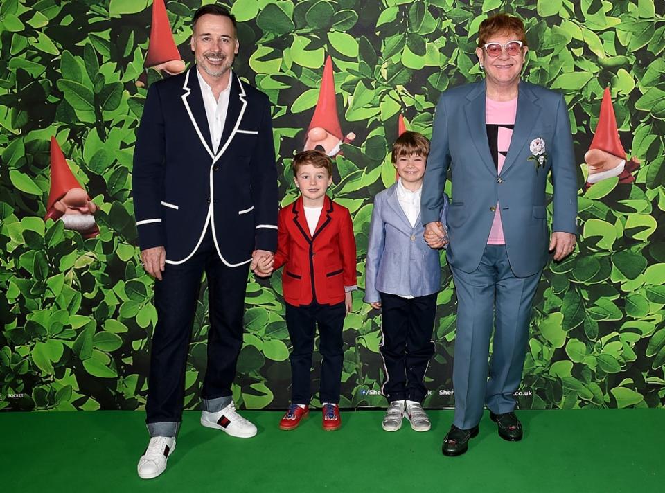 David Furnish, Elton John, Elijah, Zachary 