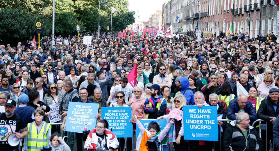 Thousands have attended a demonstration against the cost-of-living crisis in Dublin (Damien Storan/PA)