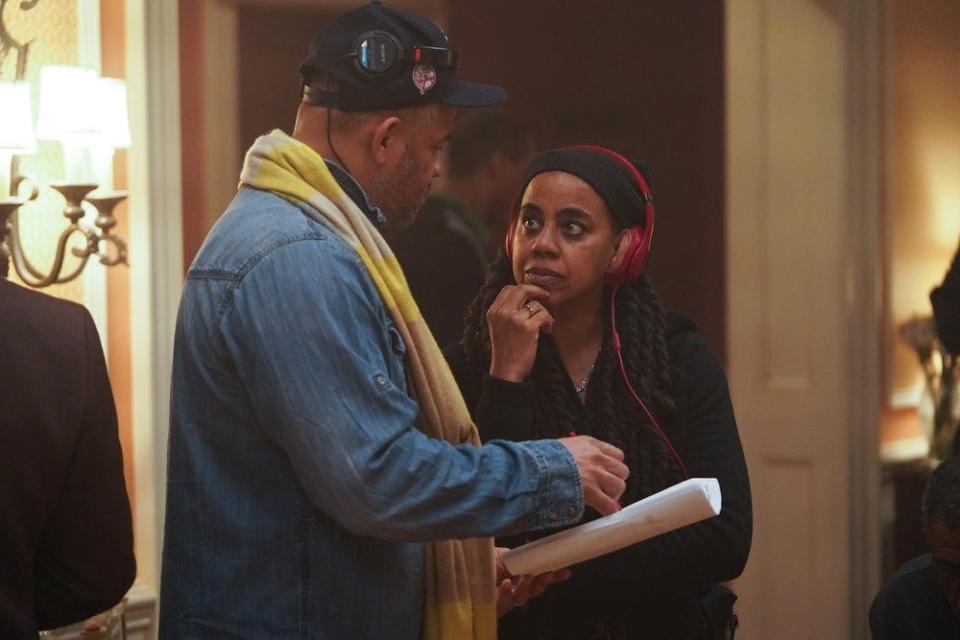 Executive Producer and Director Anthony Hemingway, left,   with Executive Producer, Writer and Showrunner Suzan-Lori Parks of GENIUS: ARETHA.