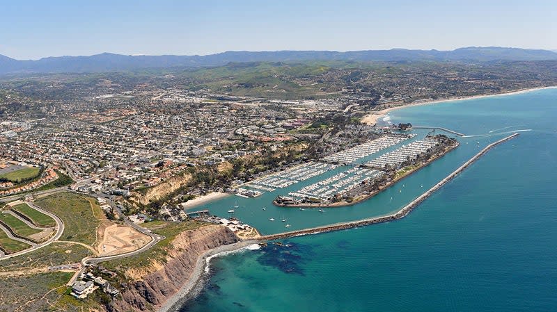 Beaches were closed from Newport Beach to Dana Point (pictured): Don Ramey Logan