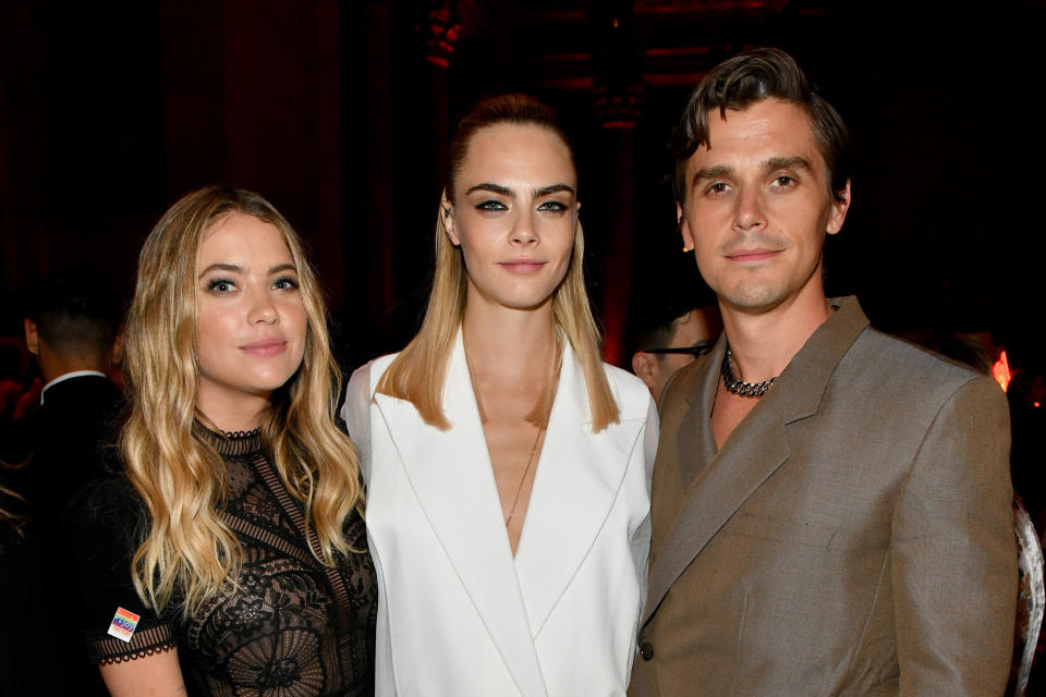 NEW YORK, NEW YORK - JUNE 17: Ashley Benson, Cara Delevingne and Antoni Porowski attend TrevorLIVE NY 2019 at Cipriani Wall Street on June 17, 2019 in New York City. (Photo by Craig Barritt/Getty Images  for The Trevor Project)