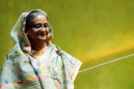 Bangladesh's Prime Minister Sheikh Hasina in Manhattan, New York, U.S. September 21, 2016. REUTERS/Eduardo Munoz