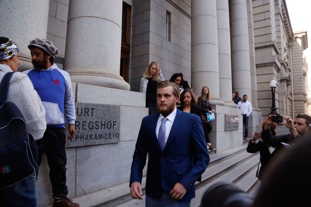 Mr Van Breda leaving the high court in November 2016. Source: AP