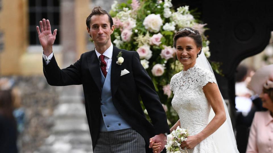 Pippa Middleton and her new husband James Matthews leave St Mark's Church in Englefield on May 20, 2017