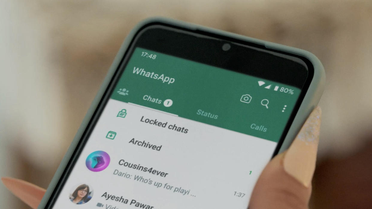  The WhatsApp Chat Lock feature shown in use 