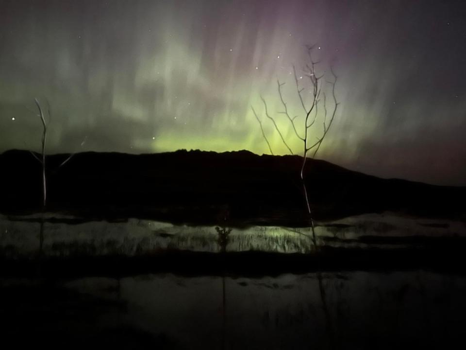 Northern lights at Brackley Beach.