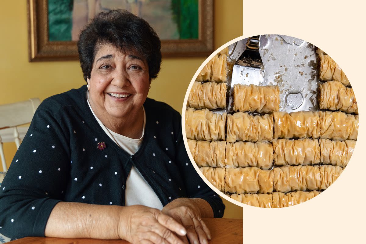 Auntie Roberta Kochakian and her Bourma (Armenian Phyllo Pastry with Walnuts)