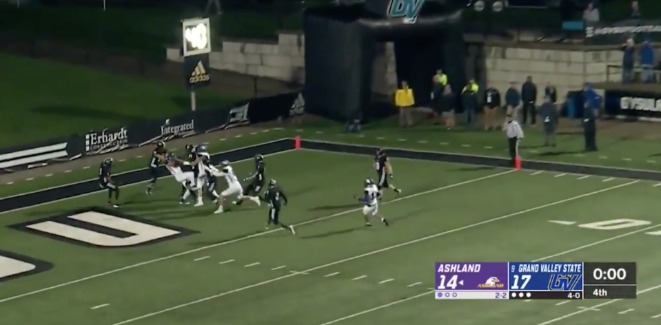 Ashland scored on this play to beat Grand Valley State. (via ESPN)