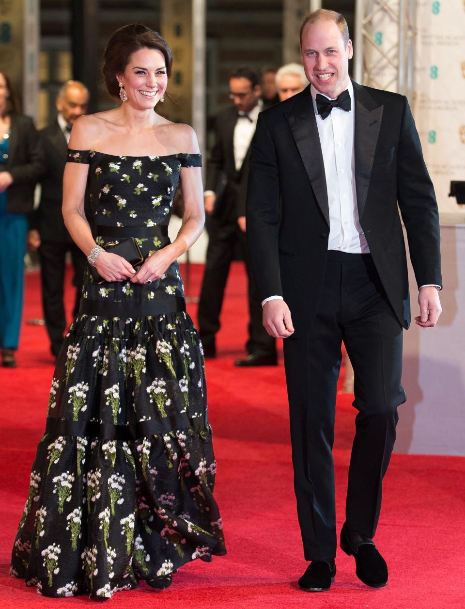 Prince William, Duke of Cambridge (R) and Britain's Catherine, Duchess of Cambridge arrive to attend the BAFTA British Academy Film Awards at the Royal Albert Hall