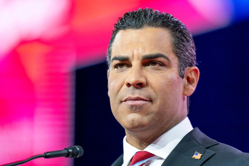 Republican presidential candidate Miami Mayor Francis Suarez speaks at the Conservative Political Action Conference, CPAC 2023, March 3, 2023, at National Harbor in Oxon Hill, Md.